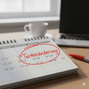 Kalender mit markierter Terminänderung