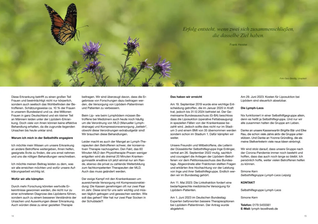 Artikel_Schlagzeile-Zeitschrift der Leipziger Selbsthilfe Aug. 2023