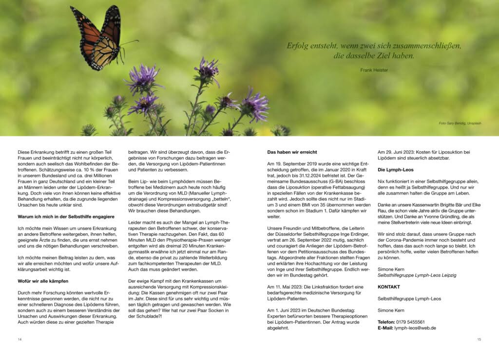 Artikel_Schlagzeile-Zeitschrift der Leipziger Selbsthilfe Aug. 2023